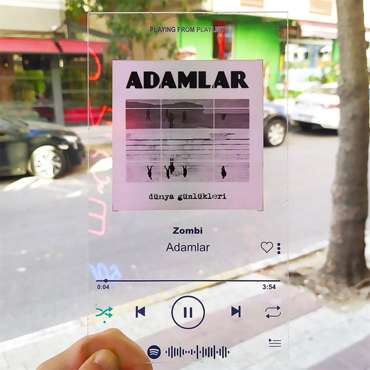 Spotify Plak 4 Al 3 Öde Kişiye Özel Tasarım - Spotify Cam Baskı Yeni Nesil Plak