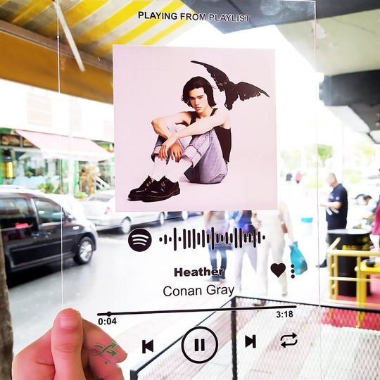 Spotify Plak Cam Baskı Dev Boy 30x21 Cm - Kişiye Özel Tasarım