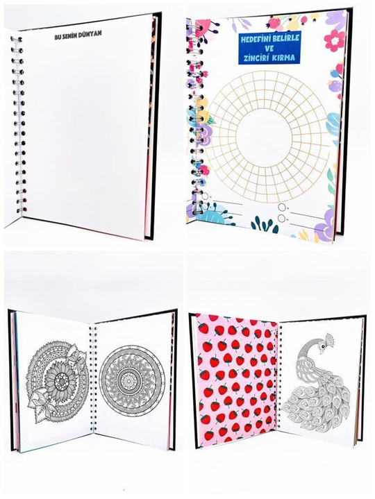 Telli Planlayıcı Defter Ajanda Çiçek Tasarımlı