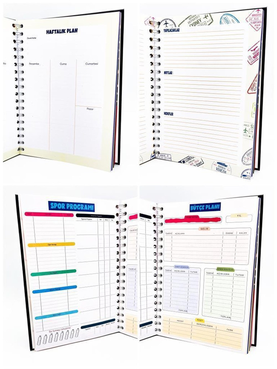 Telli Planlayıcı Defter Ajanda - İnek Desen
