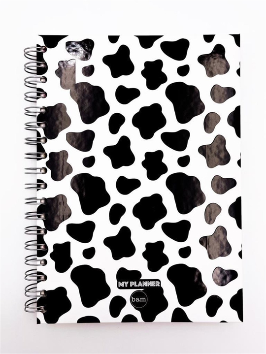 Telli Planlayıcı Defter Ajanda İnek Desen