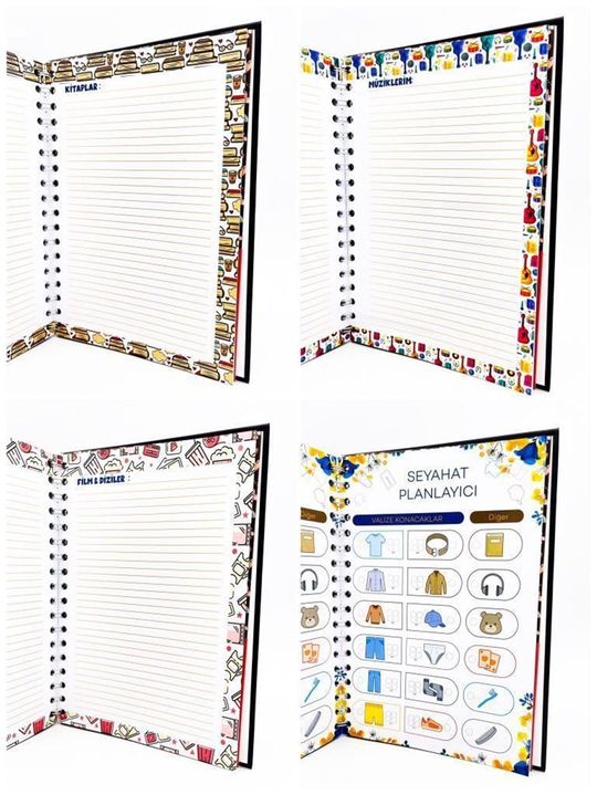 Telli Planlayıcı Defter Ajanda - İnek Desen