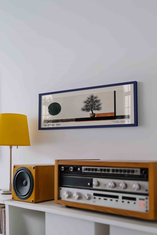 The Patient Tree Zen Bonsai Minimalist Panoramik Çerçeveli Tablo