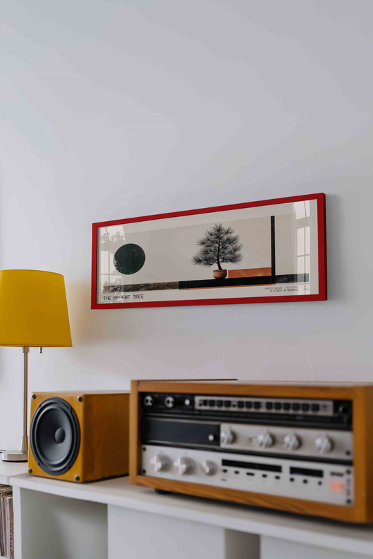 The Patient Tree Zen Bonsai Minimalist Panoramik Çerçeveli Tablo