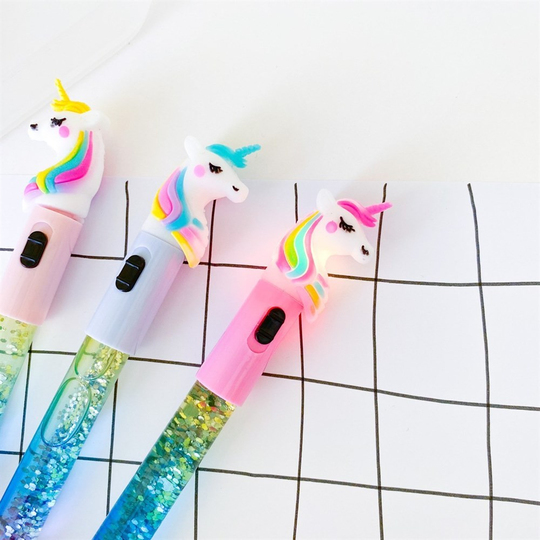 Unicorn Işıklı Pullu Tükenmez Kalem