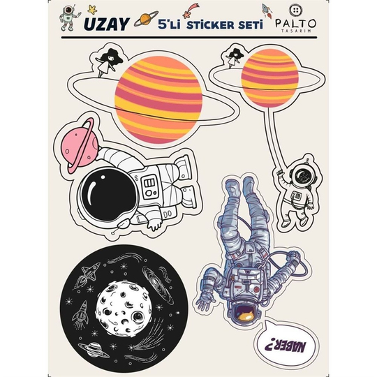 Uzay 5'li Sticker Seti