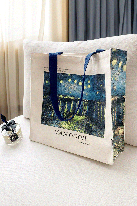 Van Gogh 1888 Renkli Saplı Tote Bag Kanvas Çanta 