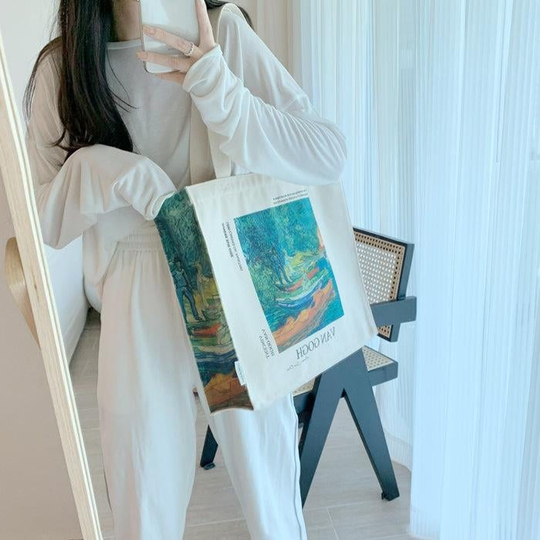 Van Gogh Auvers Sur Oise Tote Bag Kanvas Çanta 