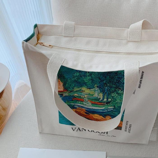 Van Gogh Auvers Sur Oise Tote Bag Kanvas Çanta 