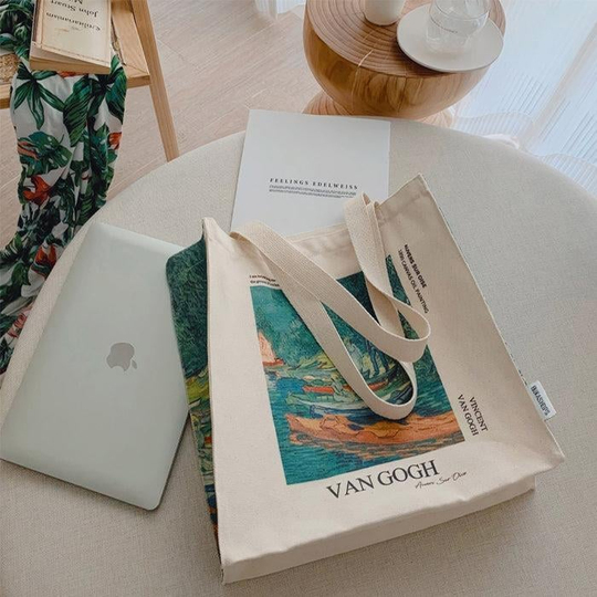 Van Gogh Auvers Sur Oise Tote Bag Kanvas Çanta 