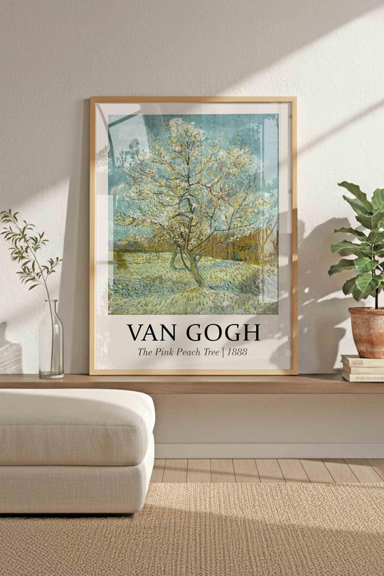 Van Gogh Badem Çiçeği Serisi 3'lü Tablo Seti Çerçeveli Renk Seçenekli