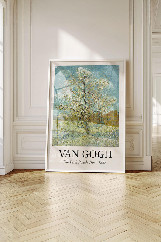 Van Gogh Badem Çiçeği Serisi 3'lü Tablo Seti Çerçeveli Renk Seçenekli