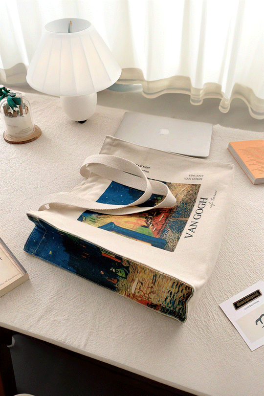 Van Gogh Cafe Therrace Tote Bag Kanvas Çanta 