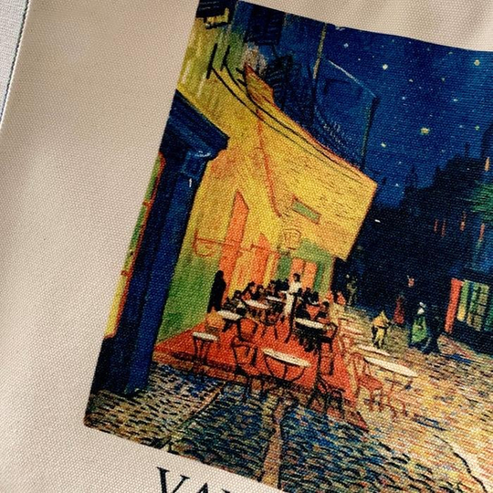 Van Gogh Cafe Therrace Tote Bag Kanvas Çanta 