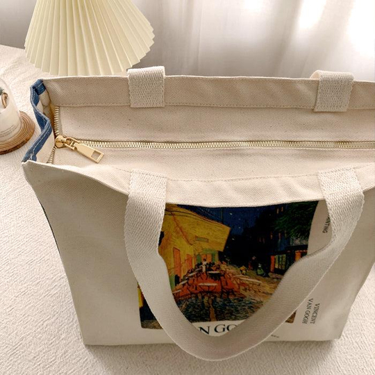 Van Gogh Cafe Therrace Tote Bag Kanvas Çanta 