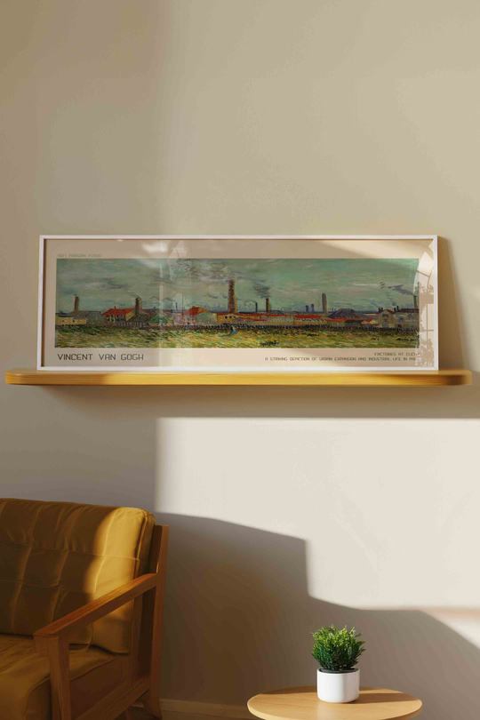 Vincent van Gogh Clichy Fabrikaları Panoramik Çerçeveli Tablo