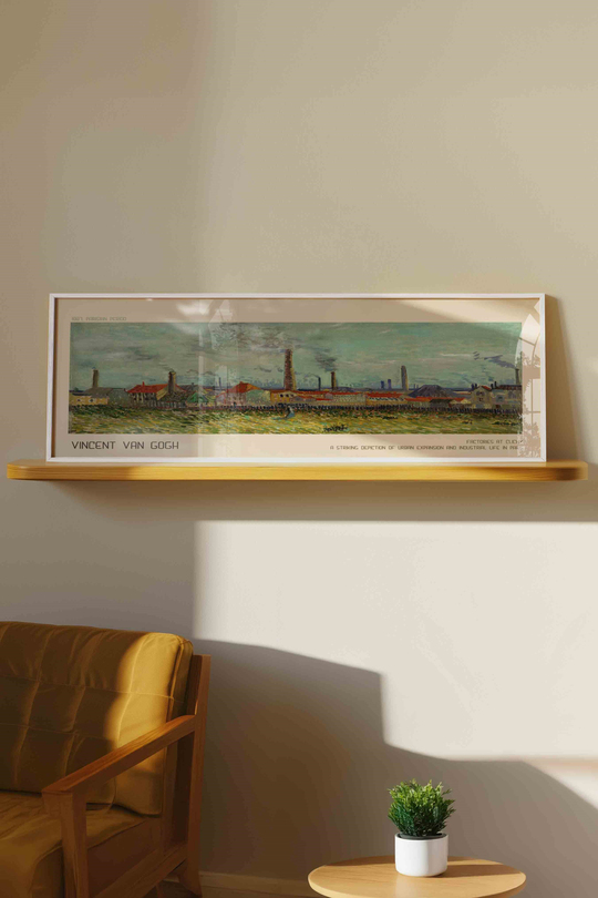Vincent van Gogh Clichy Fabrikaları Panoramik Çerçeveli Tablo