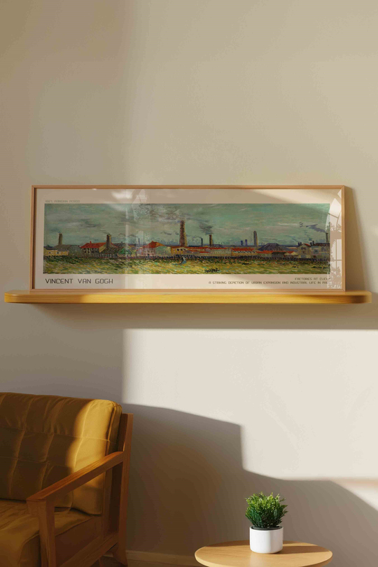 Vincent van Gogh Clichy Fabrikaları Panoramik Çerçeveli Tablo
