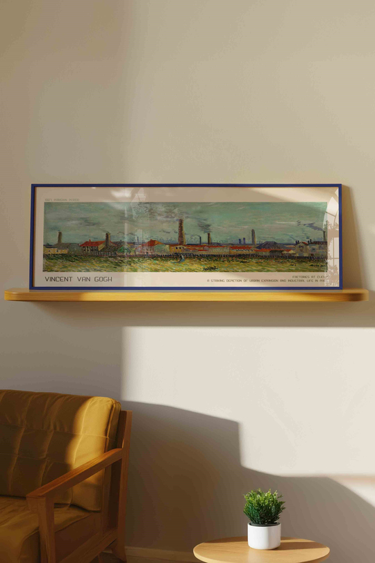 Vincent van Gogh Clichy Fabrikaları Panoramik Çerçeveli Tablo