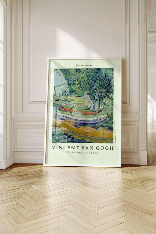 Vincent Van Gogh Doğa Temalı 3'lü Duvar Tablosu Seti - Beyaz Çerçeveli 