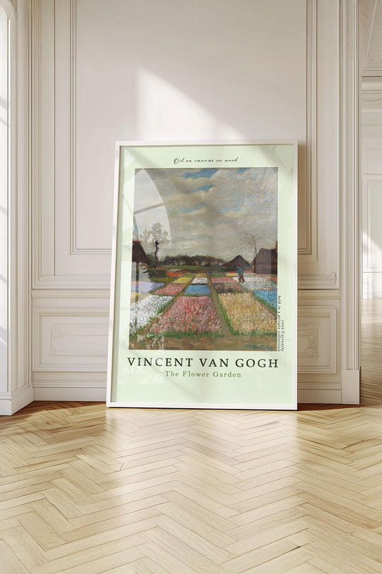 Vincent Van Gogh Doğa Temalı 3'lü Duvar Tablosu Seti - Beyaz Çerçeveli 