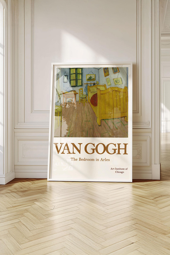 Vincent Van Gogh Efsane Eserler 3'lü Duvar Tablosu Seti - Beyaz Çerçeveli