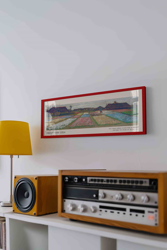 Vincent van Gogh Hollanda Çiçek Bahçesi Panoramik Çerçeveli Tablo