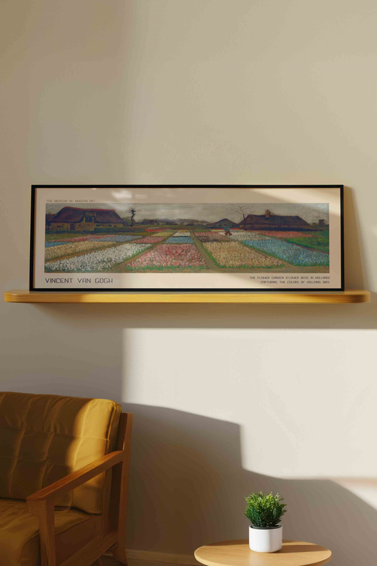 Vincent van Gogh Hollanda Çiçek Bahçesi Panoramik Çerçeveli Tablo