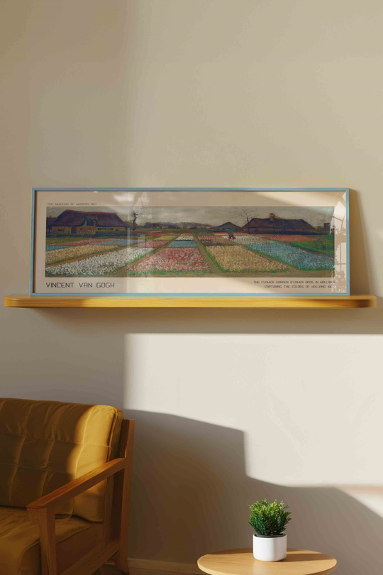 Vincent van Gogh Hollanda Çiçek Bahçesi Panoramik Çerçeveli Tablo