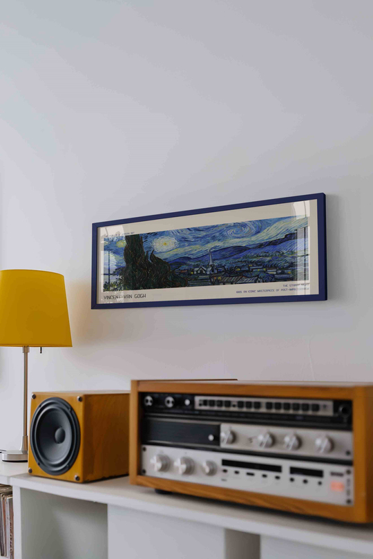 Vincent van Gogh Yıldızlı Gece Panoramik Çerçeveli Tablo