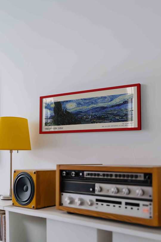 Vincent van Gogh Yıldızlı Gece Panoramik Çerçeveli Tablo