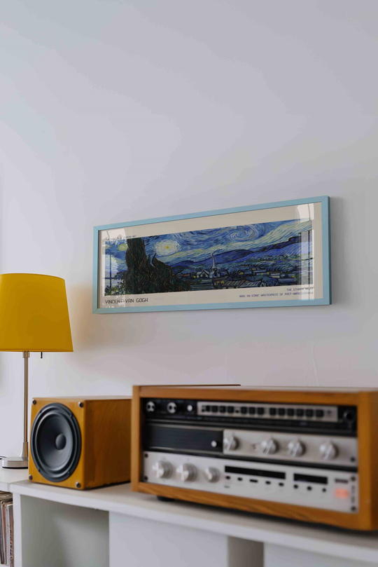 Vincent van Gogh Yıldızlı Gece Panoramik Çerçeveli Tablo