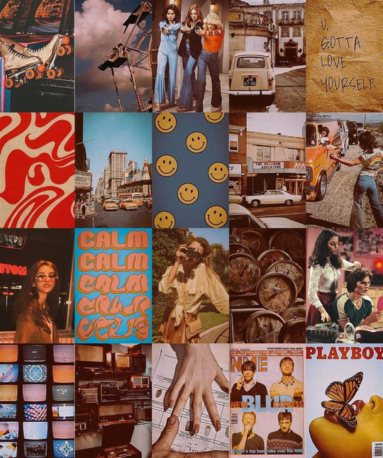 Vintage Retro 70'lı Duvar Posteri Seti
