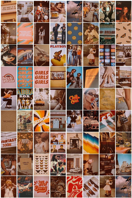 Vintage Retro 70'lı Duvar Posteri Seti