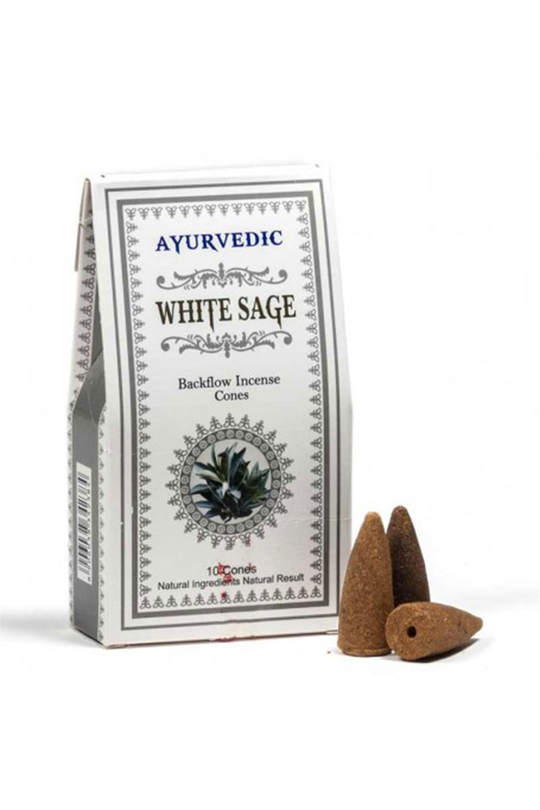 White Sage Beyaz Adaçayı Geri Akışlı Şelale Tütsü