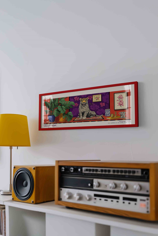 Wild at Home Leopar Maksimalist Panoramik Çerçeveli Tablo