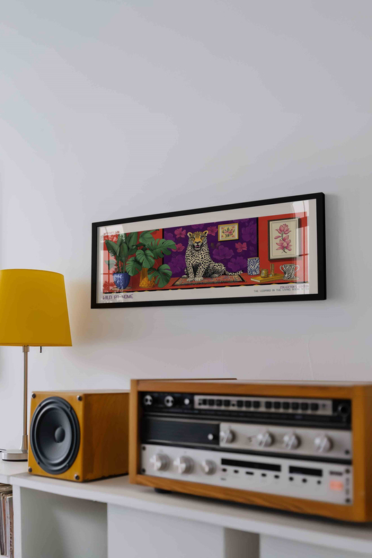 Wild at Home Leopar Maksimalist Panoramik Çerçeveli Tablo