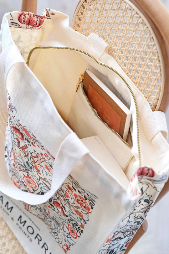 William Morris Flower Pattern Tote Bag Kanvas Çanta 