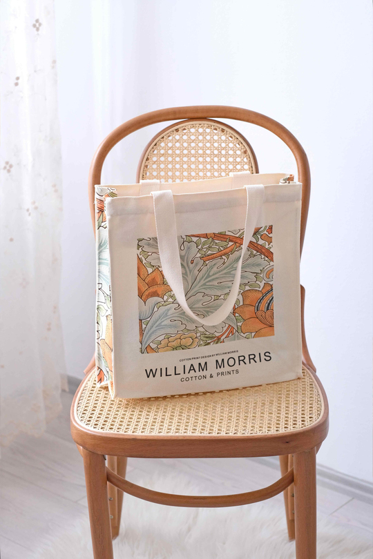 William Morris Yellow Flower Tote Bag Kanvas Çanta 