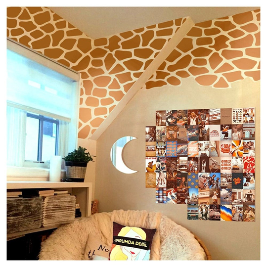 Zürafa Desen Duvar - Kapı stickerı