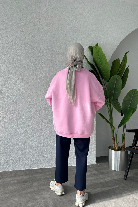 ZARA OVERS ZE UC PL K SWEAT PEMBE