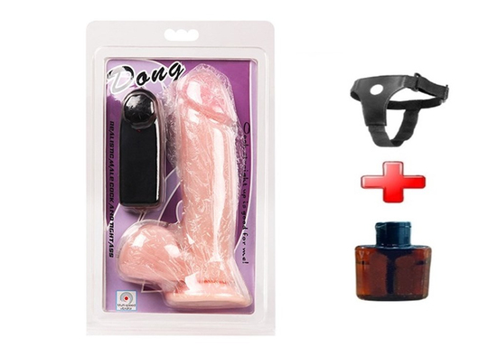 19,5 cm Belden Bağlamalı Titreşimli Vibratör Realistik Penis Dildo - Dong