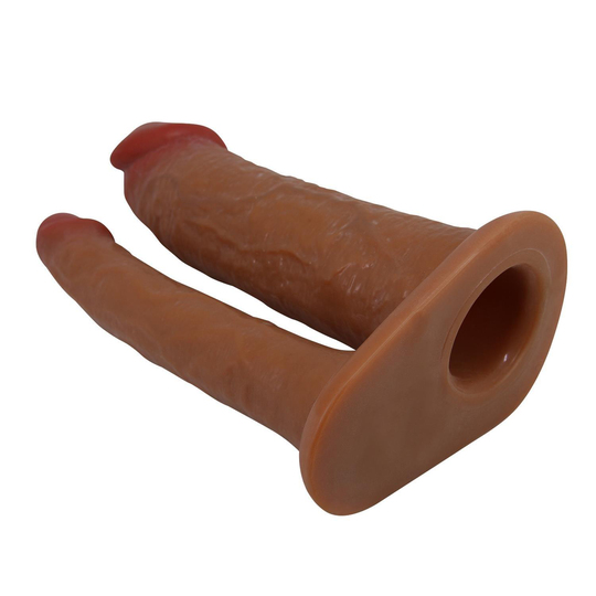 4 cm Uzatmalı Çiftli İçi Boş 17,5 cm Çatal Dildo Penis Kılıfı - Yairon