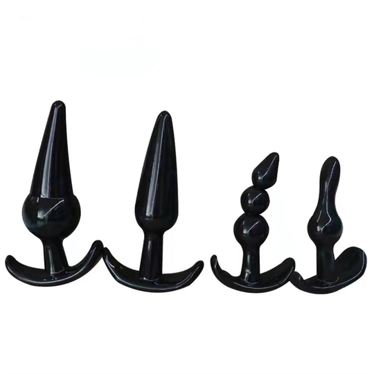 4 Parça Anal Plug Seti - Siyah