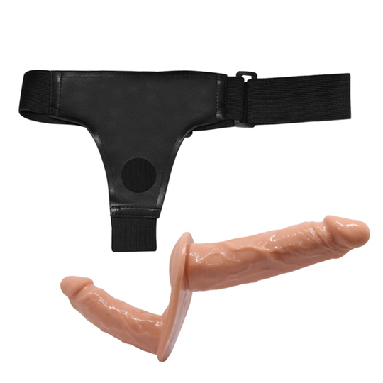 Belden Bağlamalı Çift Taraflı İçi Dolu Strapon Penis