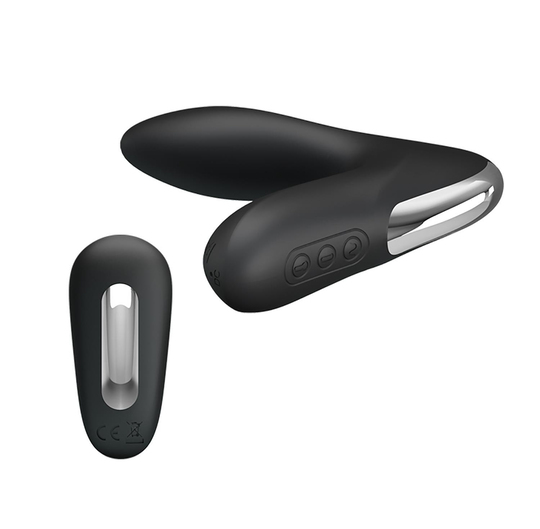 USB Şarjlı Uzaktan Kumandalı 12 Modlu Şişirilebilir Titreşimli Prostat Vibratör ve Anal Plug Siyah