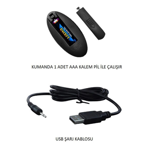 USB Şarjlı Uzaktan Kumandalı 4 Titreşim & 4 İleri Geri Hareketli Anal Plug