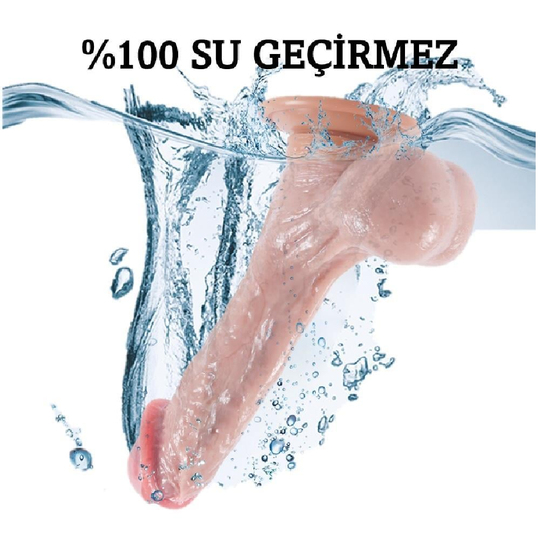 Yeni Nesil Çift Katmanlı 23 cm Realistik Dildo Penis