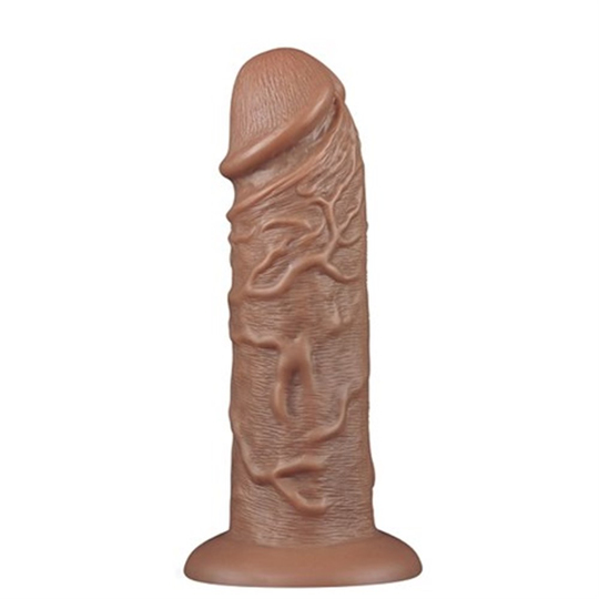 Yeni Nesil Çift Katmanlı 10 Titreşim Fonksiyonlu 26,6 cm Realistik Kalın Dildo Melez Penis