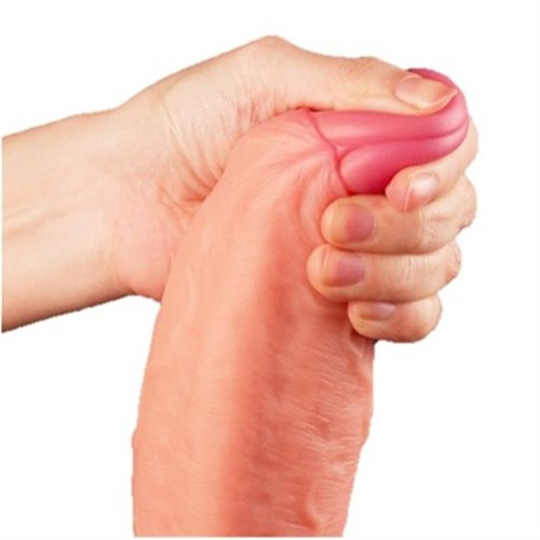 28 cm Belden Bağlamalı Yeni Nesil Çift Katmanlı Realistik Dildo Penis
